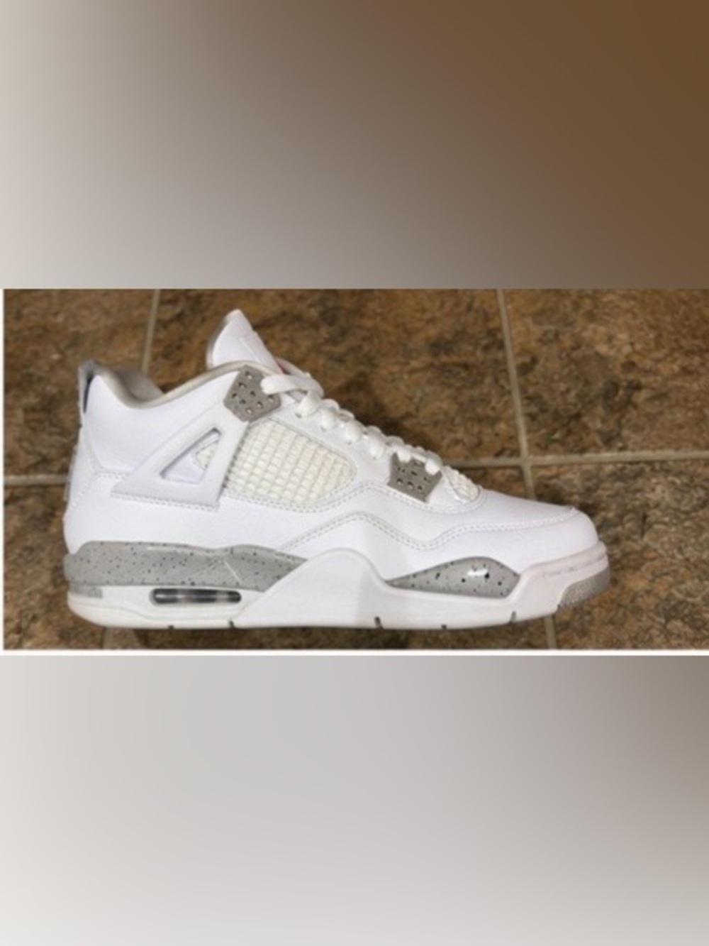 Nike AirJordan 4 Retro GS White Cement Sz 4Y Youth Sneakers GOAT Verified w/ Box - Picture 3 of 12